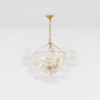 Large Talia chandelier with clear swirled glass in gild