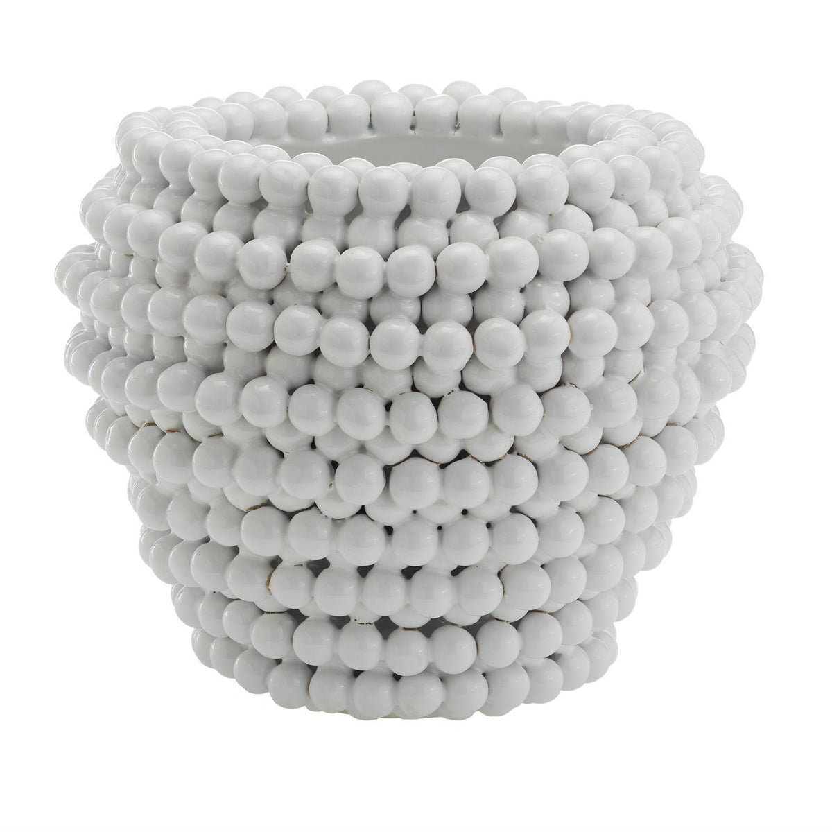 White Pom Pom Vase