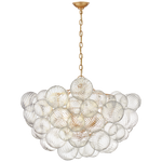 Talia Large Chandelier - Gild and Clear Swirled Glass