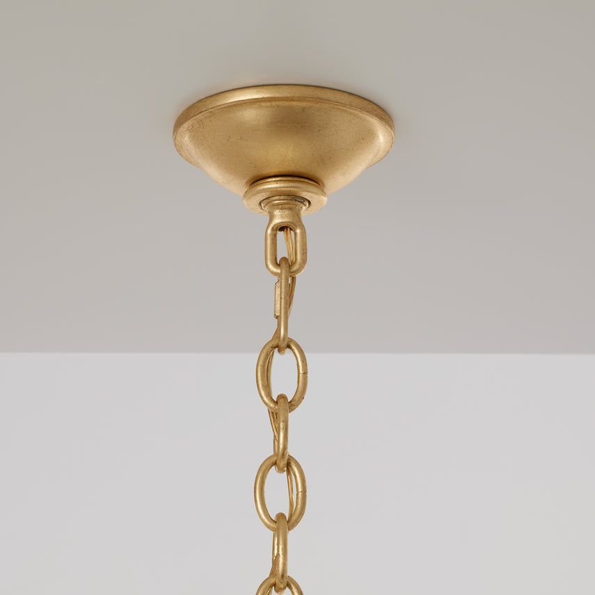 Gild base and chain on Talia chandelier