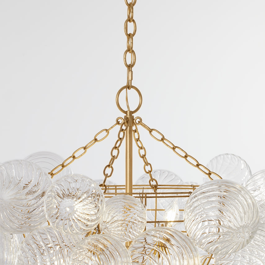 Gild gold detail on Talia large chandelier