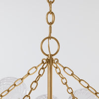 Chain detail on Talia large chandelier in gild