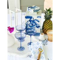 Square Tea Jar Blue And White Brushstroke - 12.5 Inch High