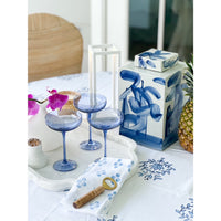 Square Tea Jar Blue And White Brushstroke - 12.5 Inch High
