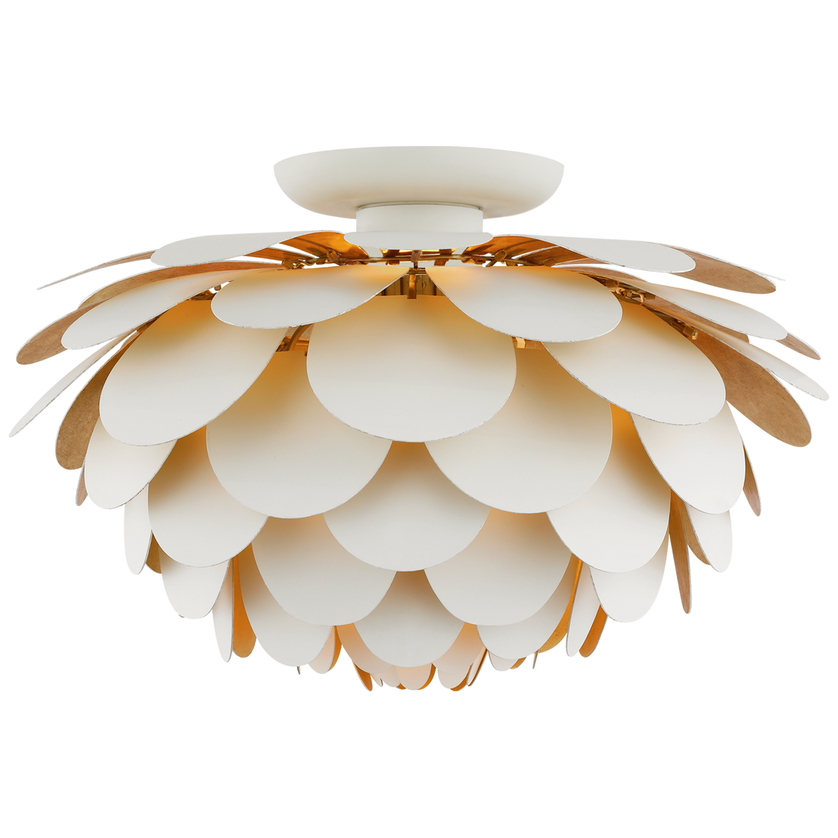 Cynara Large Flush Mount - White and Gild