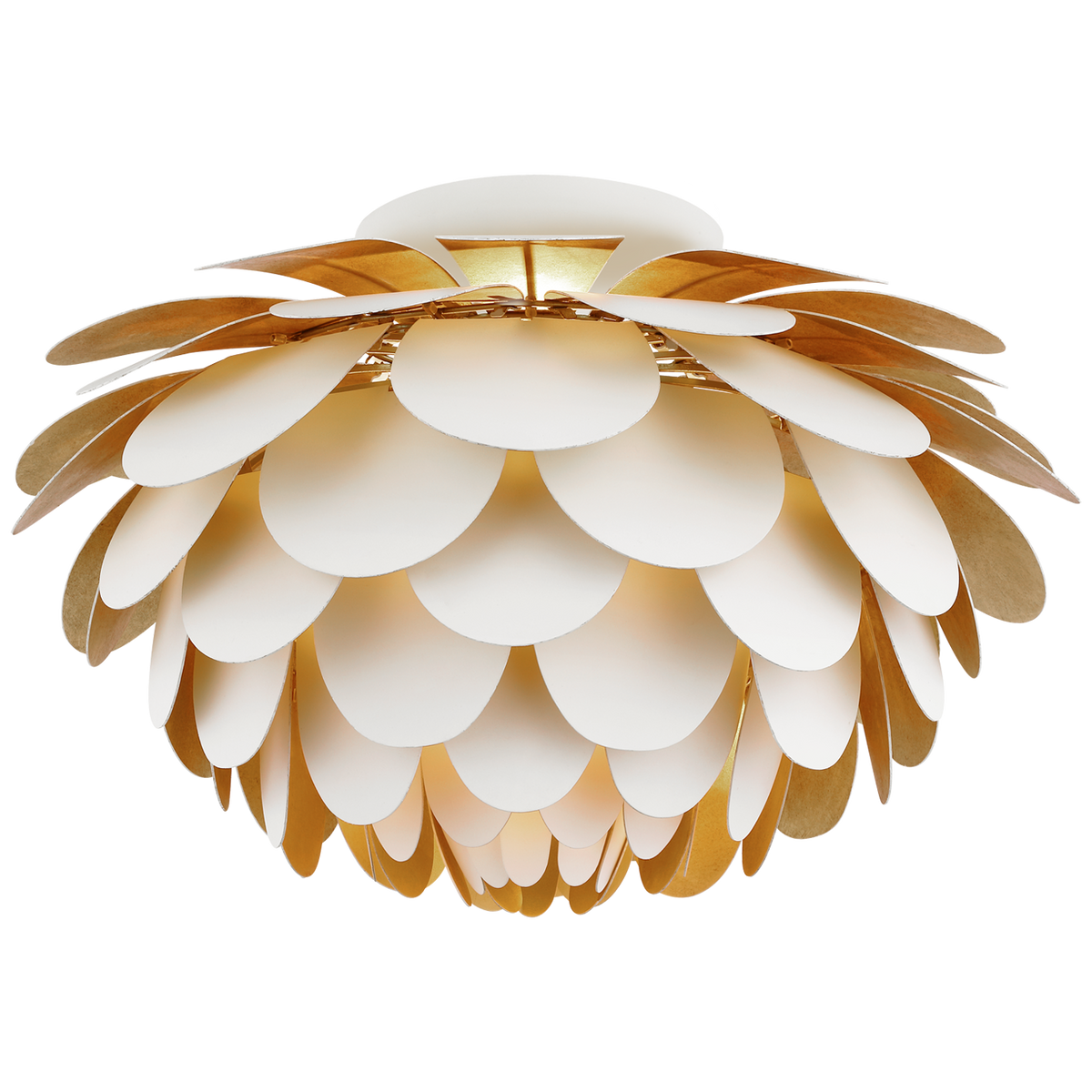 Cynara Large Flush Mount - White and Gild