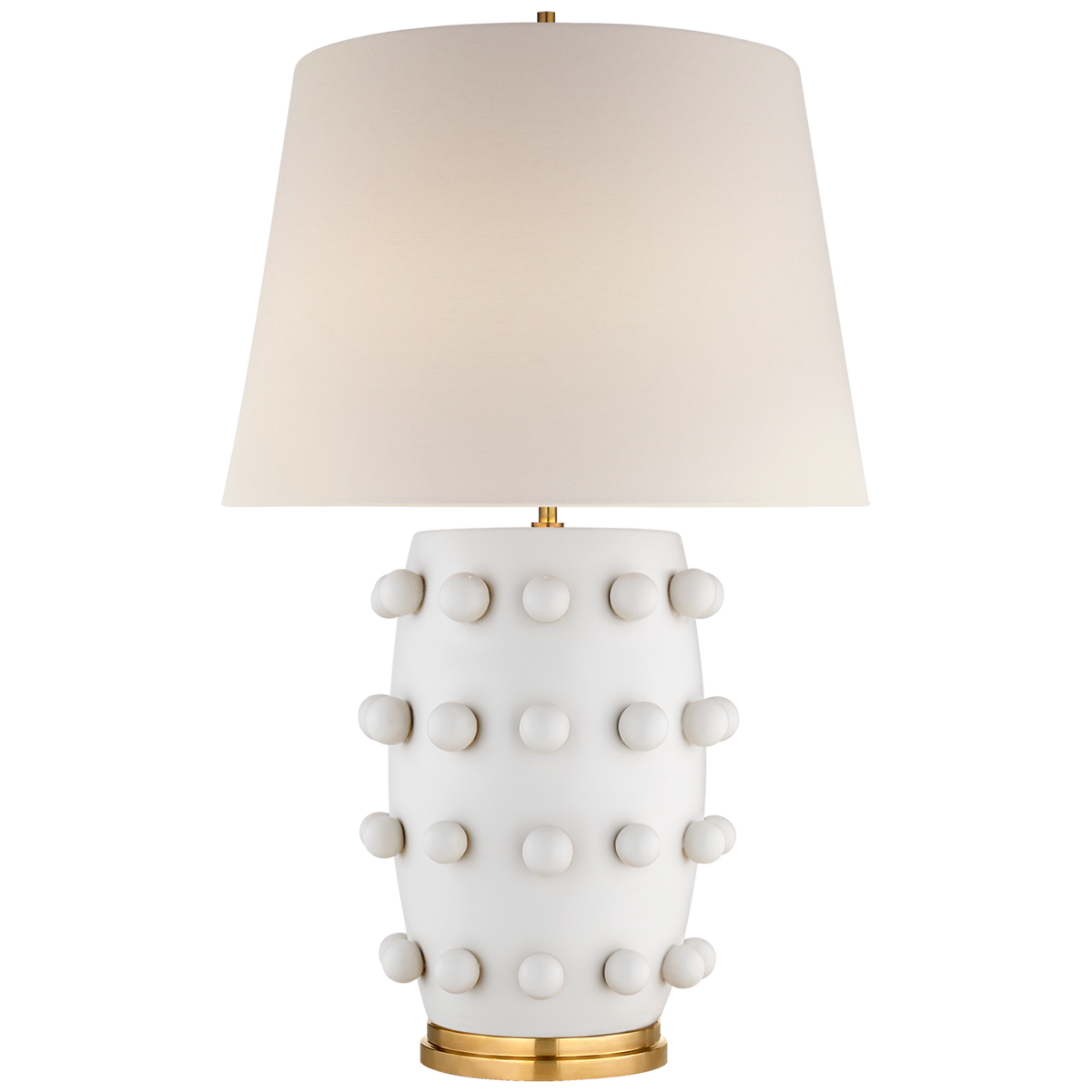 Linden Table Lamp Medium - Plaster White with Linen Shade