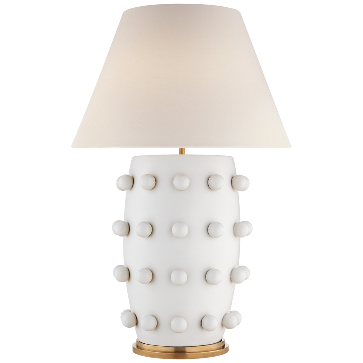 Linden Table Lamp Large - Plaster White with Linen Shade