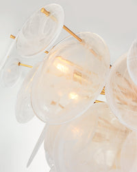 Loire Chandelier Large - Gild with White Strie Glass