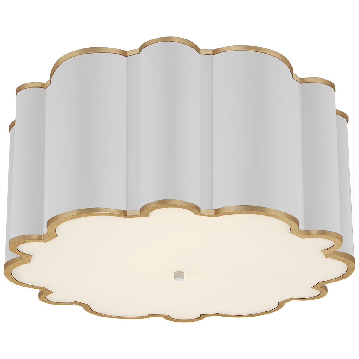 Markos Flush Mount Grande - White and Gild with Frosted Glass