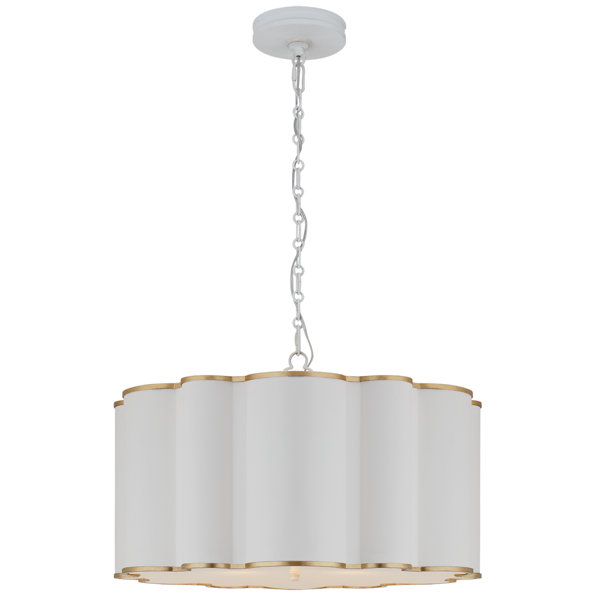 Markos Hanging Shade Large - White and Gild with Frosted Glass