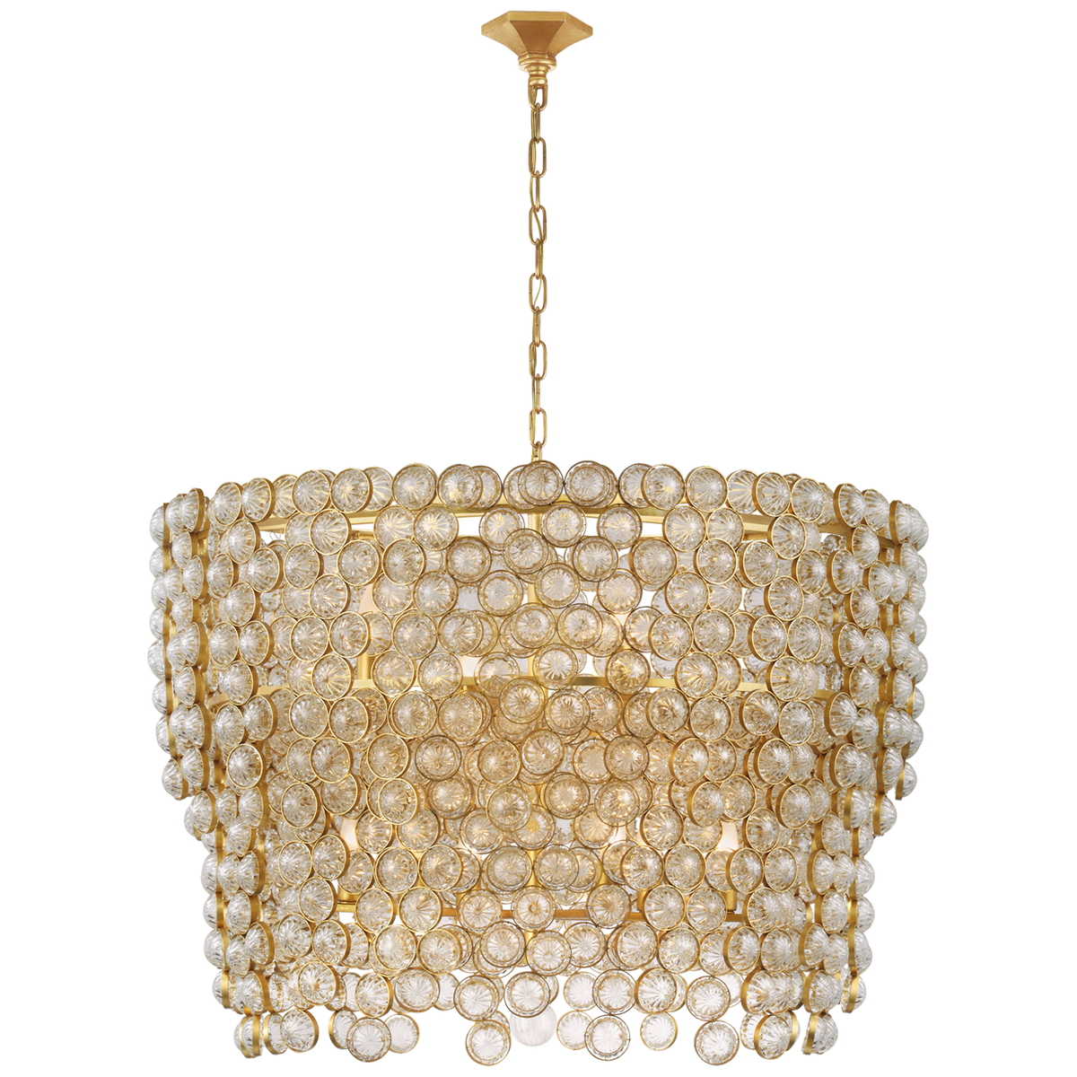 Milazzo Waterfall Chandelier Large - Gild and Crystal