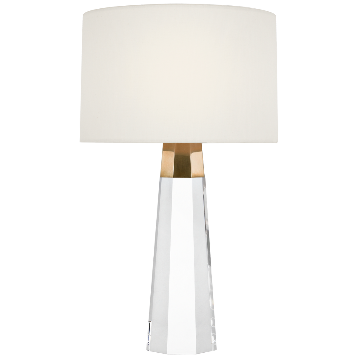 Olsen Cordless Accent Lamp 15 Inch - Crystal and Brass