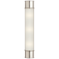 Oxford Bath Sconce 24 Inch - Polished Nickel with Frosted Glass
