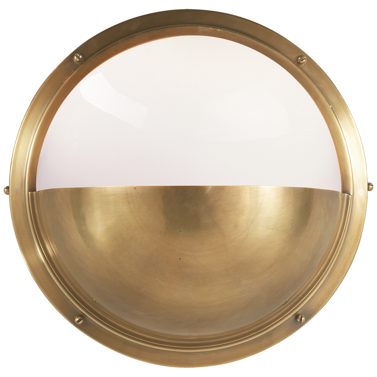 Pelham Moon Light - Hand Rubbed Antique Brass with White Glass