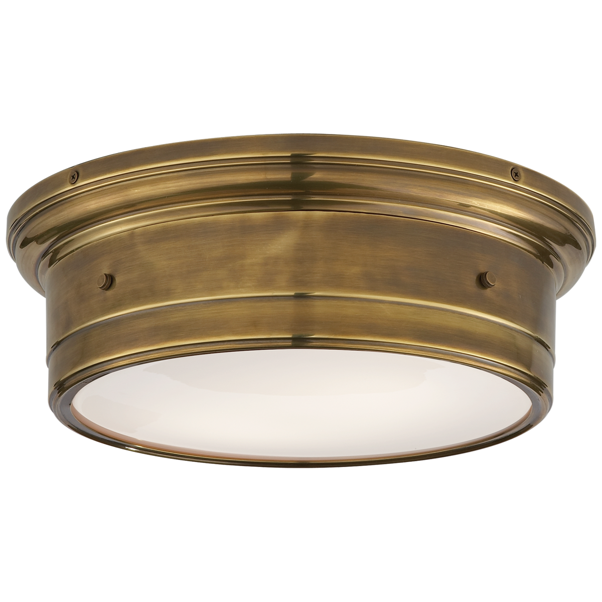 Siena Flush Mount Large - Hand Rubbed Antique Brass with White Glass