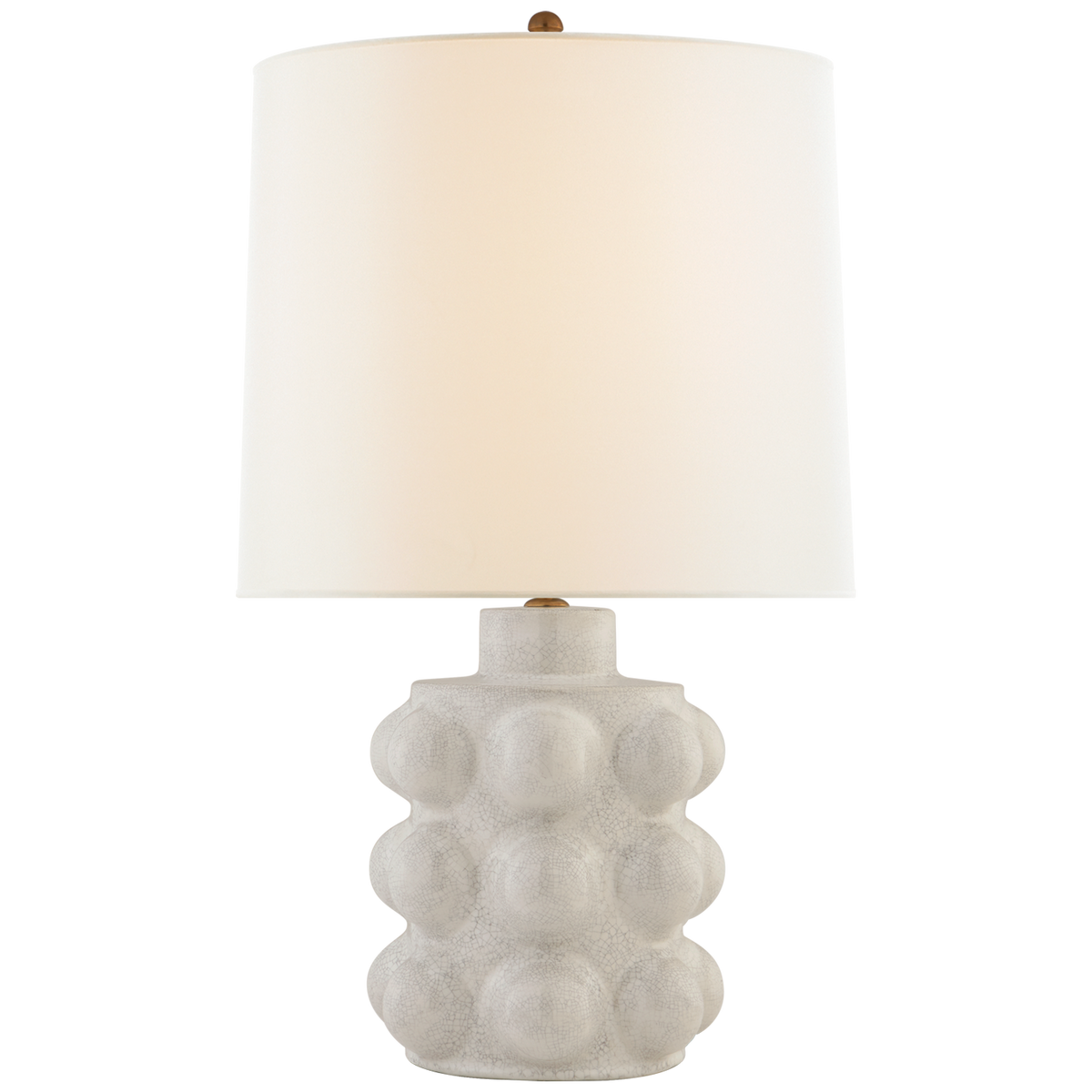 Vedra Table Lamp Medium - Bone Craquelure With Linen Shades