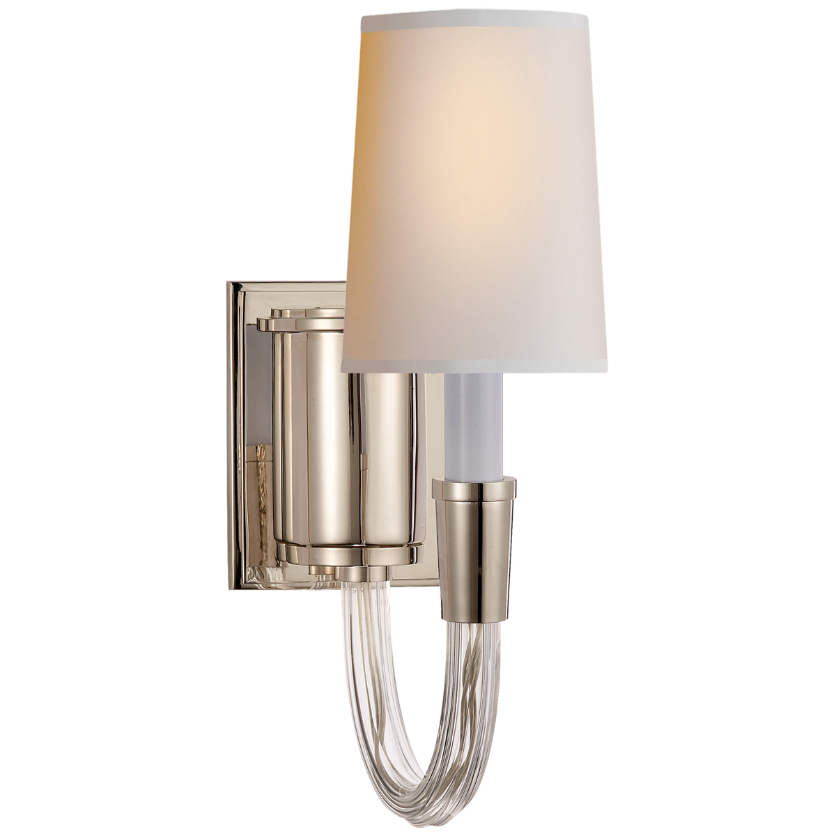 Vivian Single Sconce - Polished Nickel with Natural Paper Shade