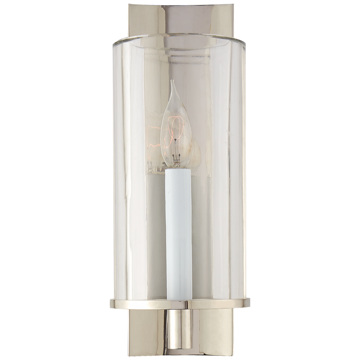 Truffaut Single Sconce - Polished Nickel with Clear Glass