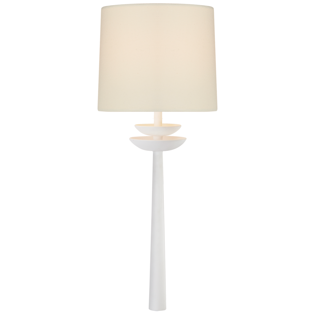 Beaumont Sconce Medium Tail - Matte White with Linen Shade