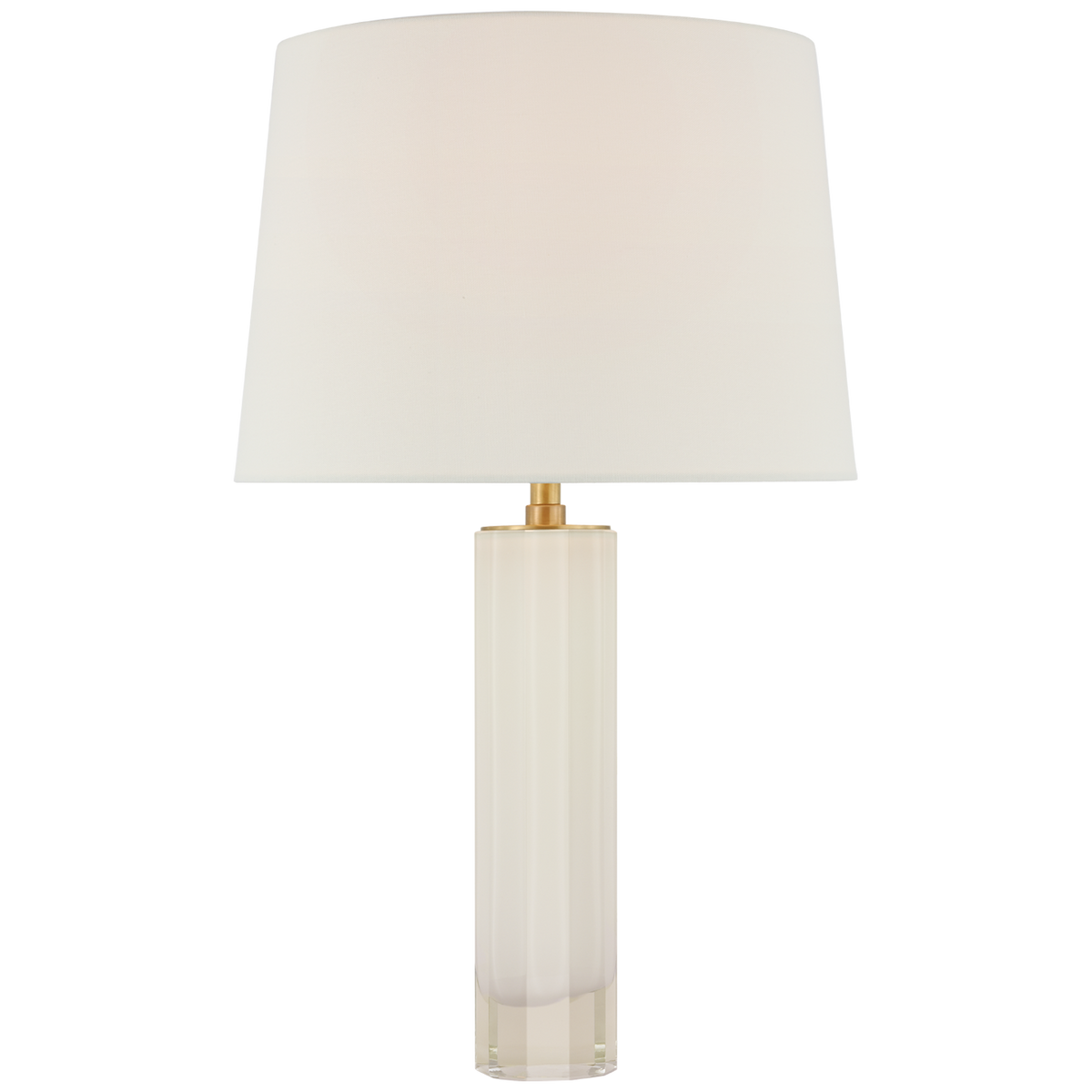 Fallon Table Lamp Medium - White Glass with Linen Shade