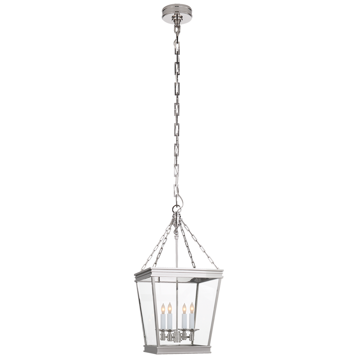 Launceton Lantern Square Small - Polished Nickel with Clear Glass