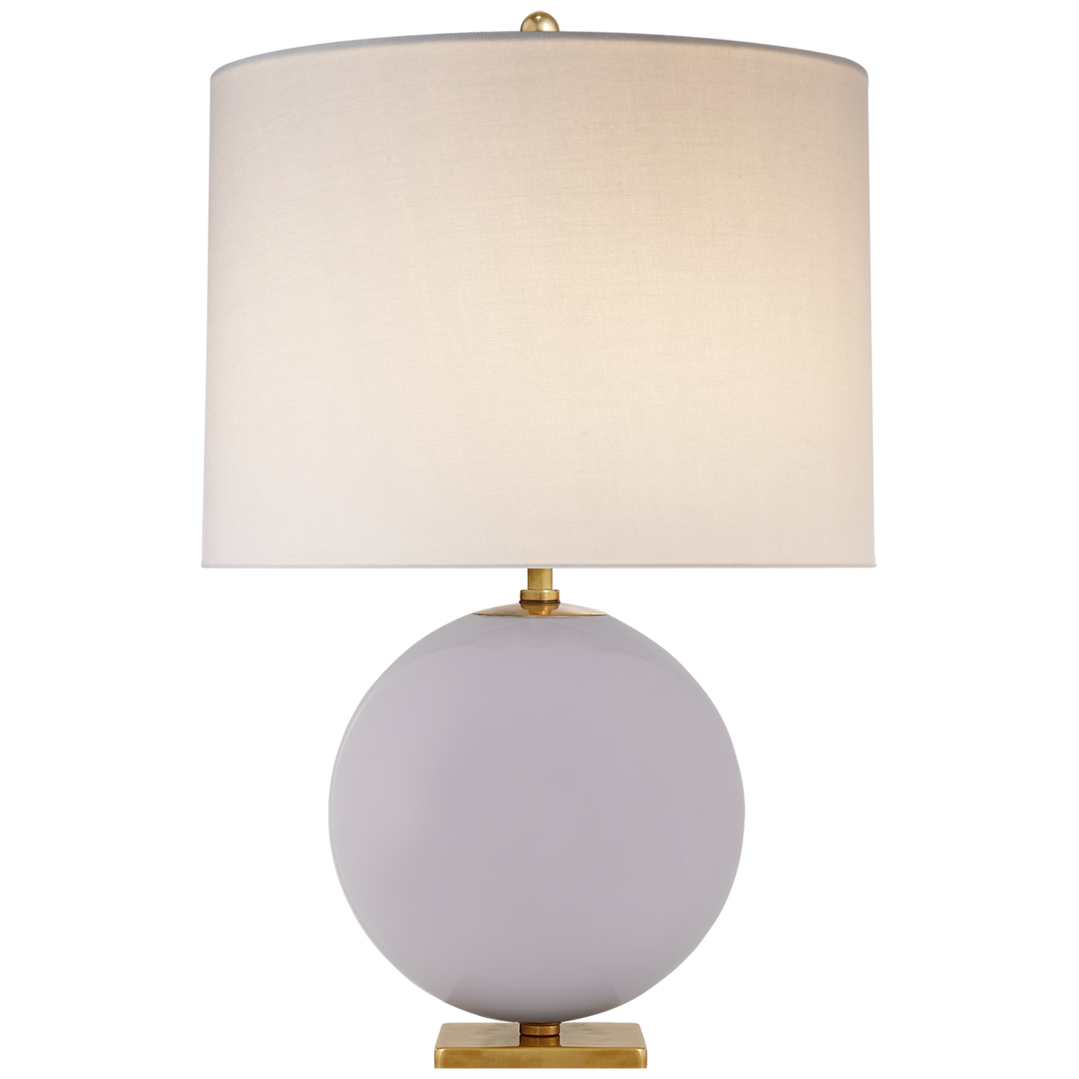 Elsie Table Lamp - Lilac Painted Glass with Cream Linen Shade