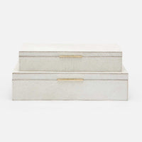 Ralston Decorative Boxes - Set of 2 Natural White Hair on Hide