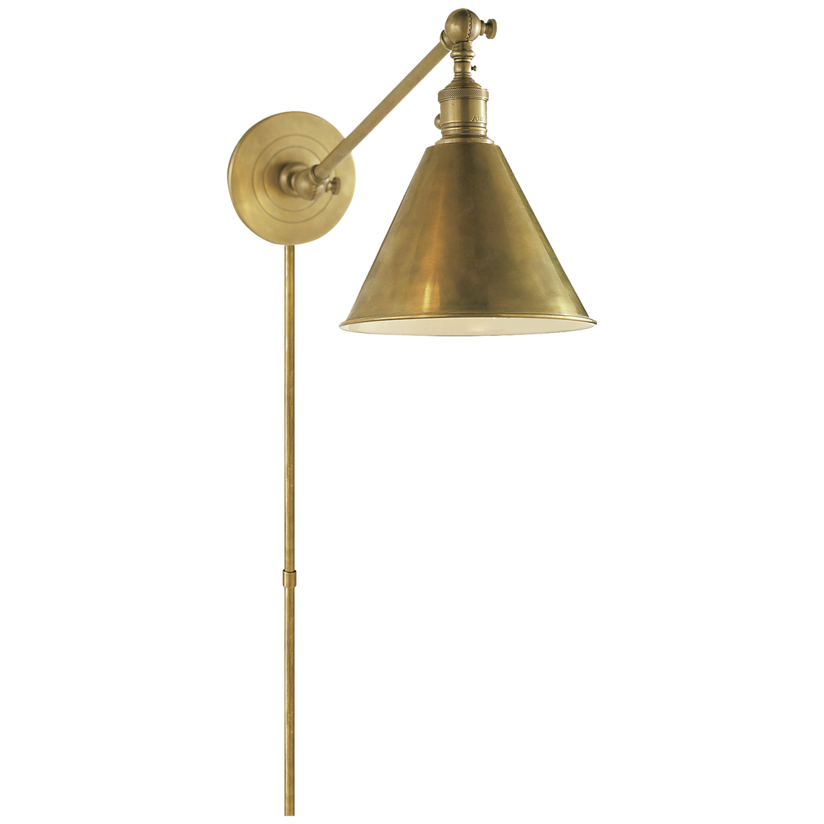 Boston Library Light Functional Single Arm - Hand-Rubbed Antique Brass