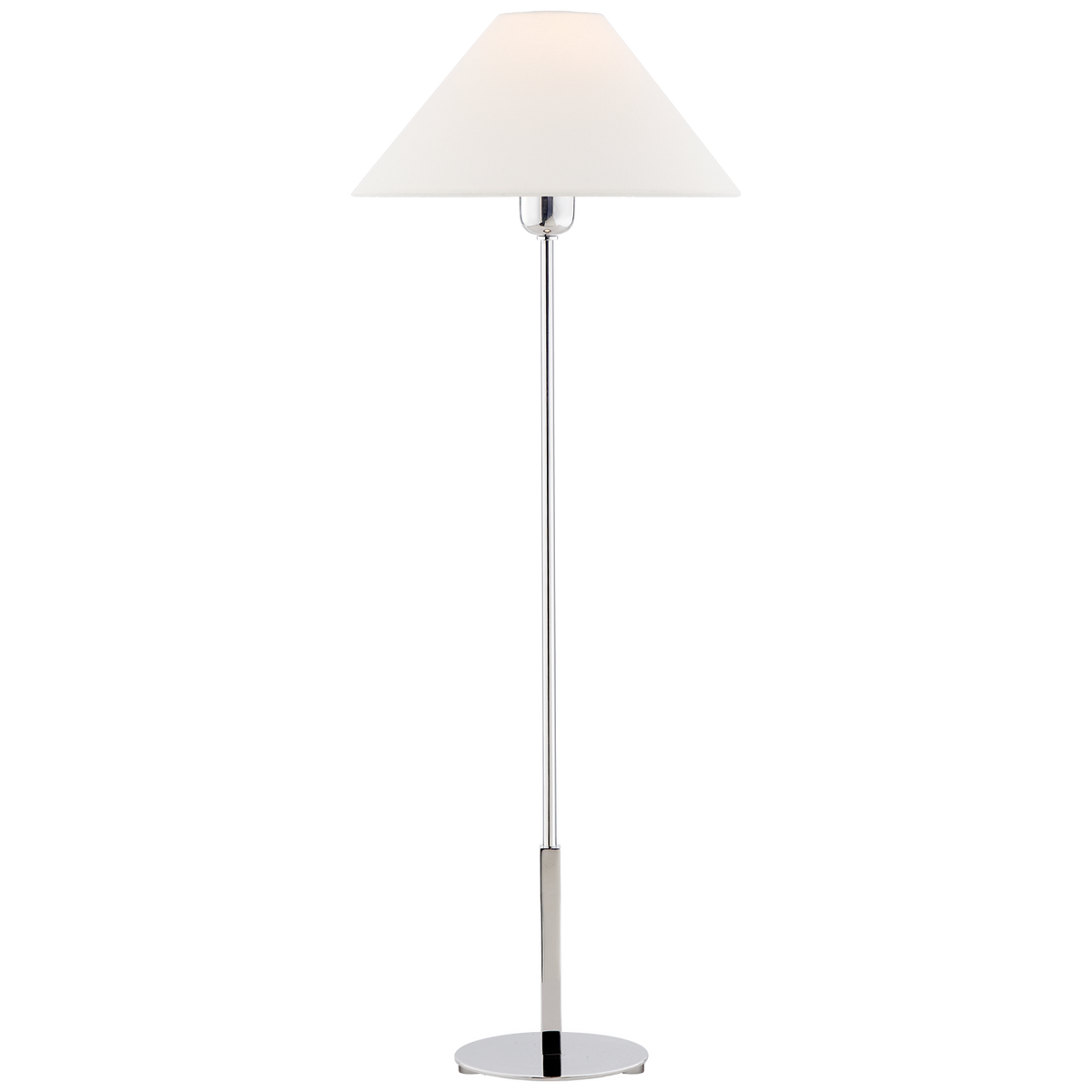 Hackney Buffet Lamp - Polished Nickel with Linen Shade