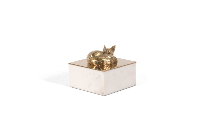 Corsac decorative box in marble and brass