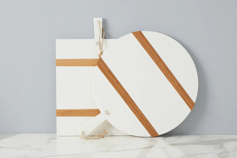 White Round Mod Charcuterie Board - Medium