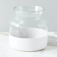 White Colorblock Flower Vase - Medium