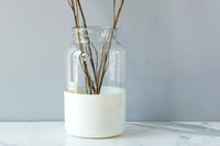 Large clear and white colorblock mason jar