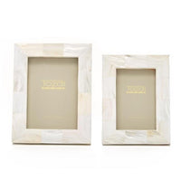 White mother of pearl photo frames