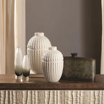 Nail Head Vase - Large Rustic White