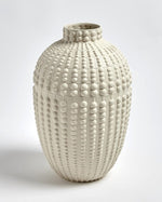 Nail Head Vase - Small Rustic White