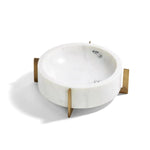 Stahl White Marble Bowl with Gold Stand