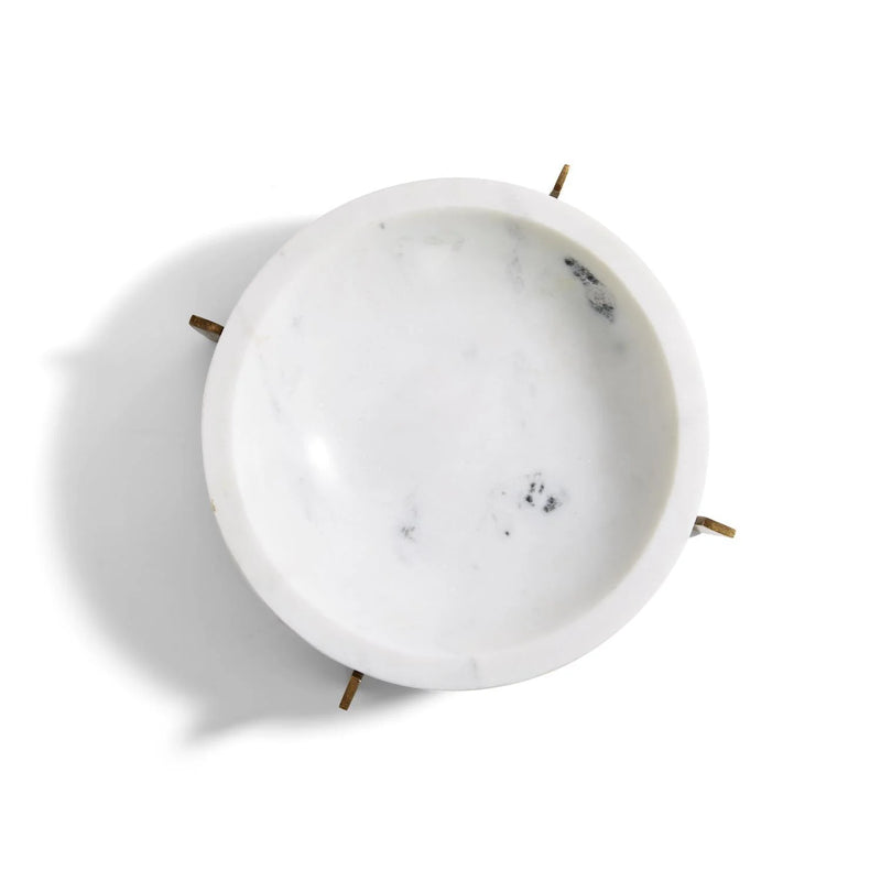 Stahl White Marble Bowl with Gold Stand