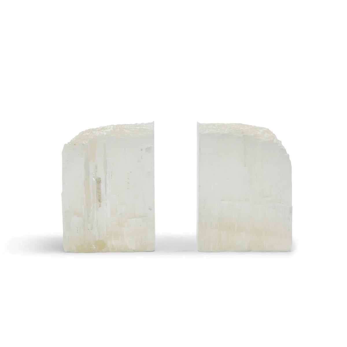 Glaciers Set of 2 Selenite Crystal Bookends