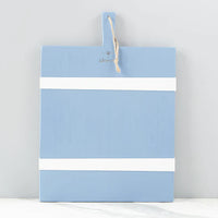 Medium French blue and white charcuterie board with modern stripes