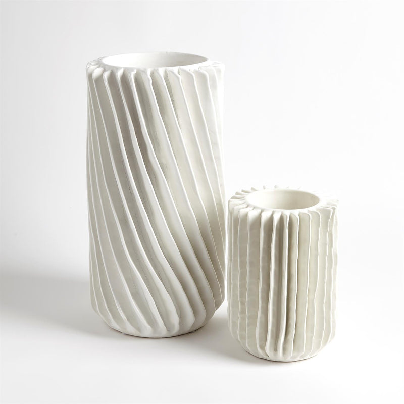 Radiator Swirl Vase - Matte White - Large