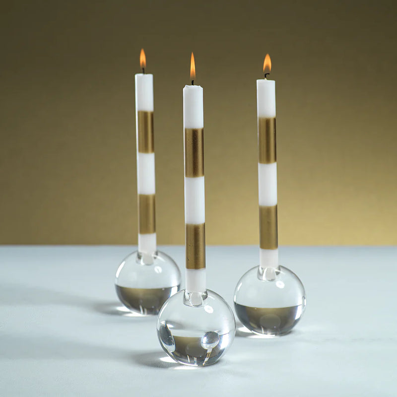 Clear crystal taper candle holders