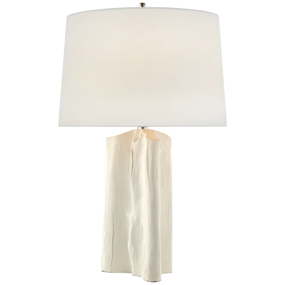 Sierra Buffet Table Lamp - Plaster White with Linen Shade