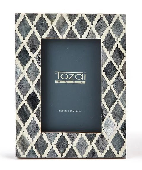 Slate 4" x 6" Bone Mosaic Photo Frame - Pattern 1