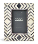 Slate 4" x 6" Bone Mosaic Photo Frame - Pattern 3