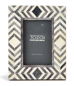 Slate 4" x 6" Bone Mosaic Photo Frame - Pattern 4