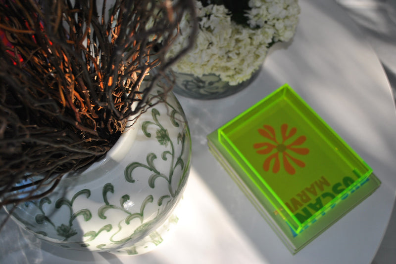 Medium Slim Acrylic Tray - Neon Yellow