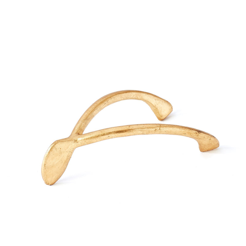 Wishbone paperweight in gold leaf