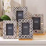 Slate 4" x 6" Bone Mosaic Photo Frame - Pattern 2
